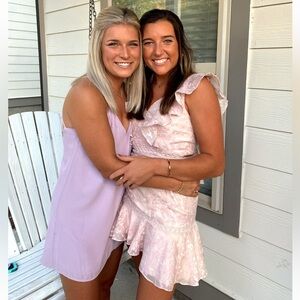 KEEPSAKE THE LABEL PINK RUFFLE MINI DRESS